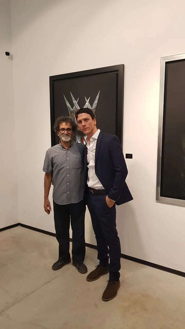 Luis Alberto Saldaña, with Leandro Soto, with artists and colleagues
