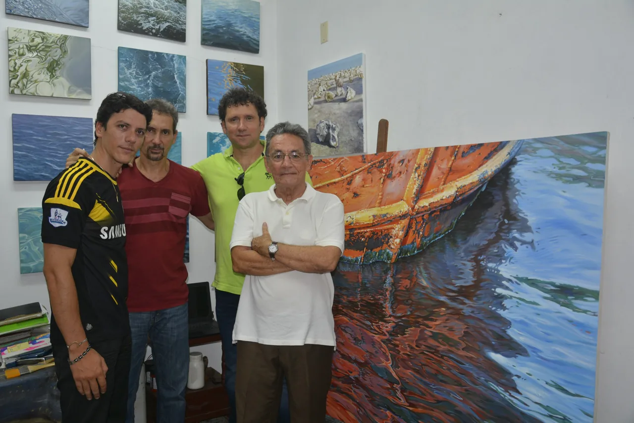 Luis Alberto Saldaña, with Ramón Vázquez, with artists and colleagues