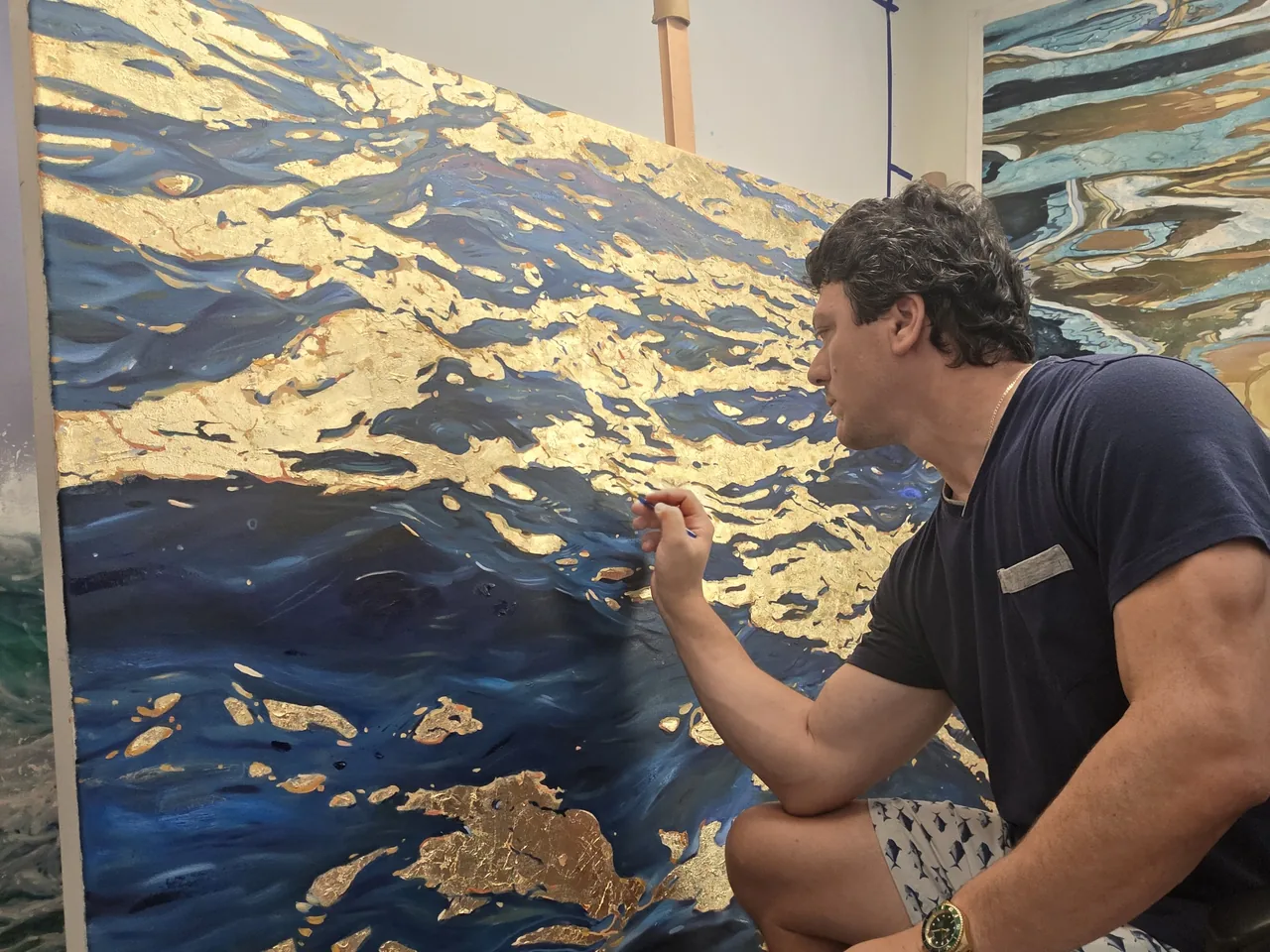 Luis Alberto Saldaña, in the studio, 2026