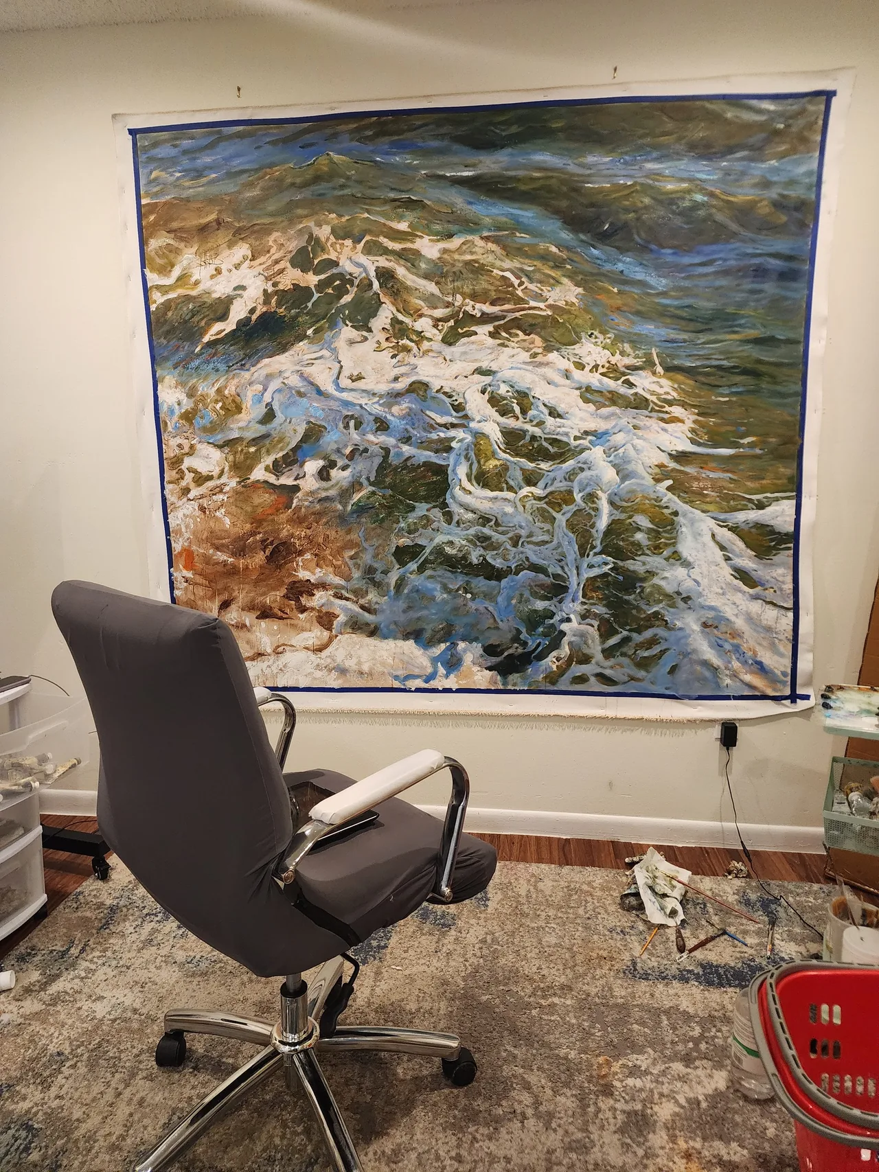 Luis Alberto Saldaña, in the studio, 2024