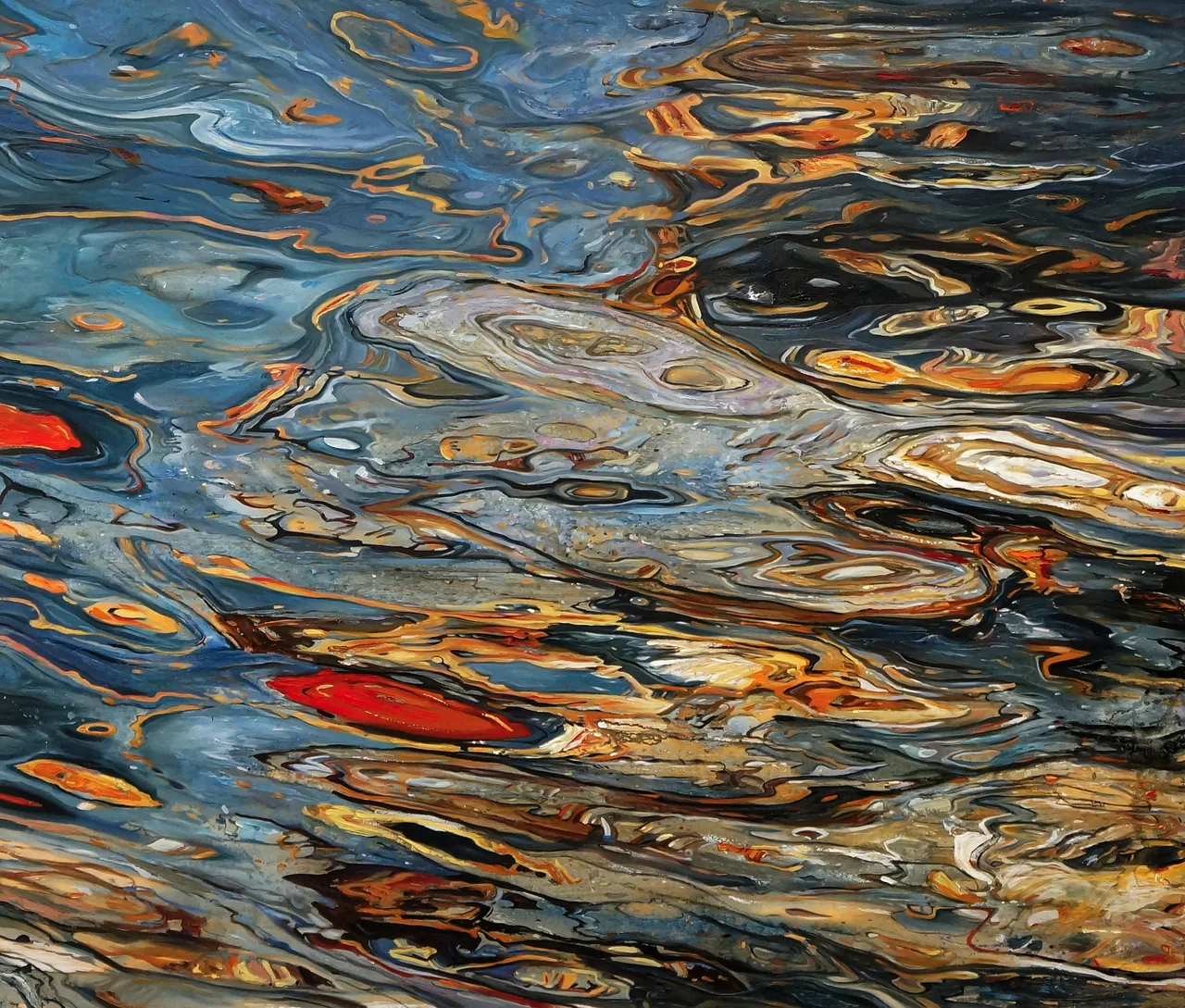 Specular Water VII, 2023, oil on canvas — painting by Luis Alberto Saldaña