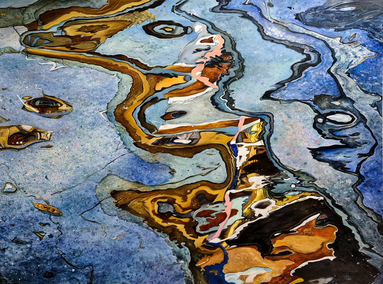 Specular Water XXII, 2024, oil on canvas — painting by Luis Alberto Saldaña