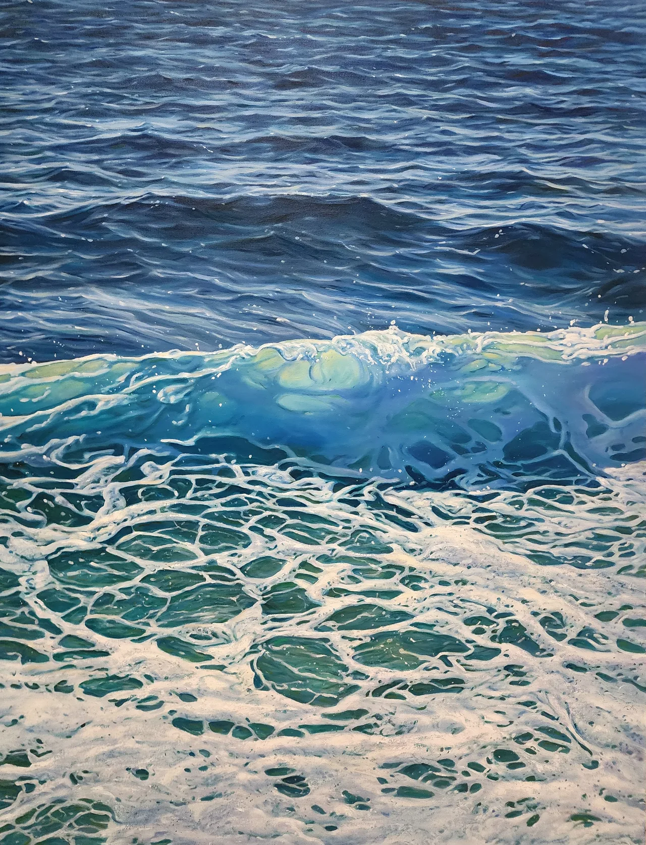 Foams, 2025, oil on canvas — painting by Luis Alberto Saldaña