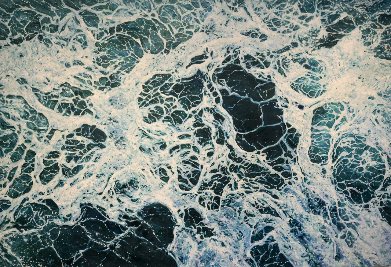 Garden of Foam, 2025, oil on canvas — painting by Luis Alberto Saldaña