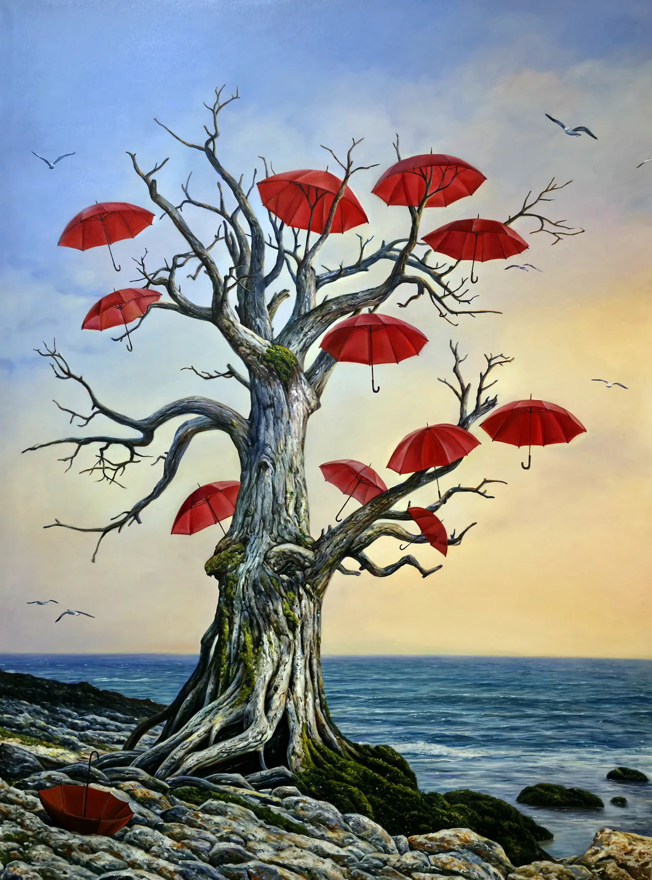Fruit of the Rain II, 2025, oil on canvas — painting by Luis Alberto Saldaña