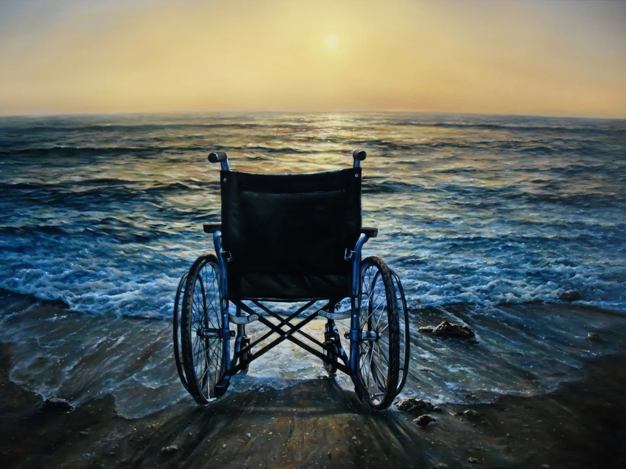Sunset, 2015, oil on canvas — painting by Luis Alberto Saldaña