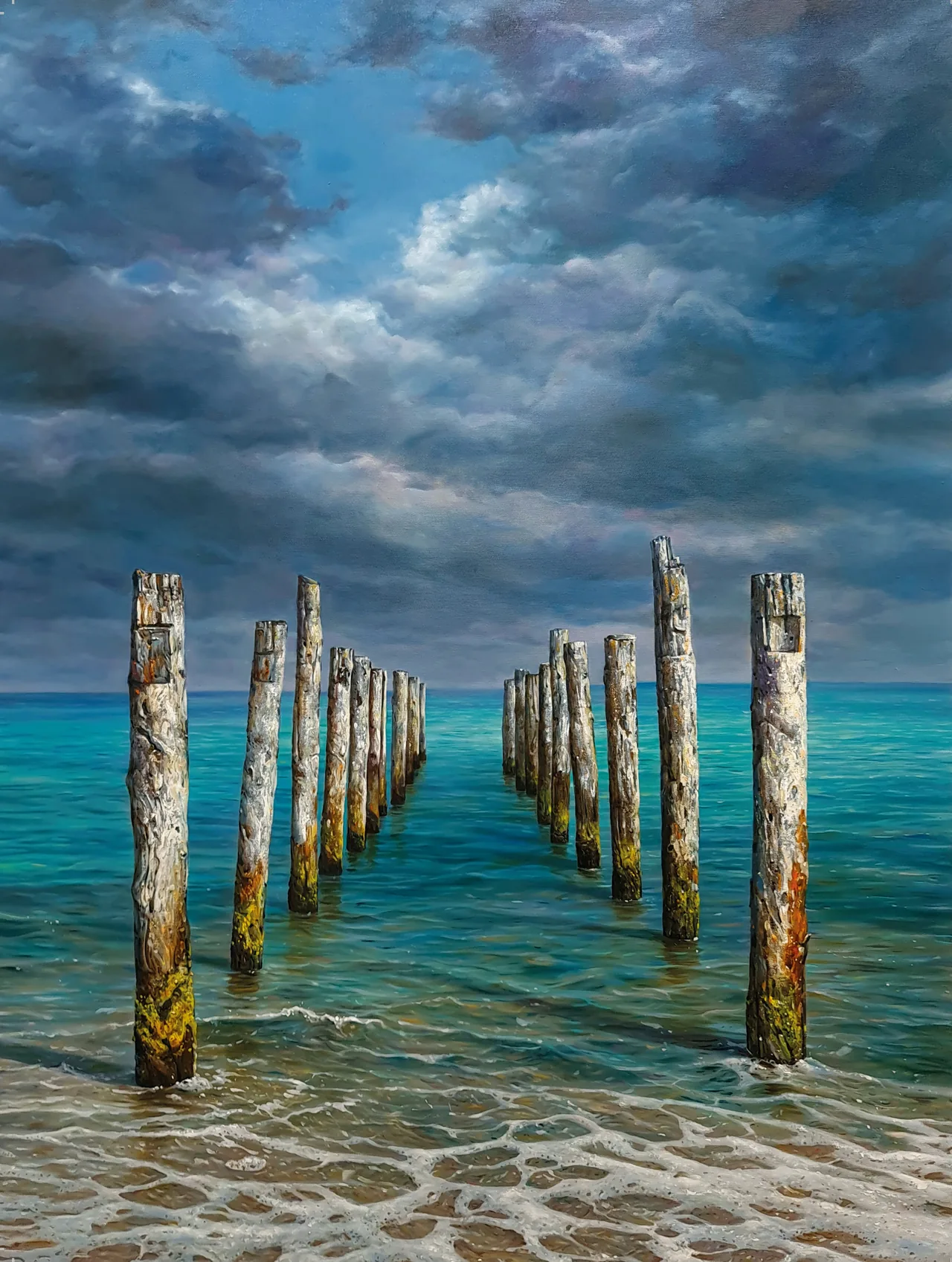 Course III, 2024, oil on canvas — painting by Luis Alberto Saldaña