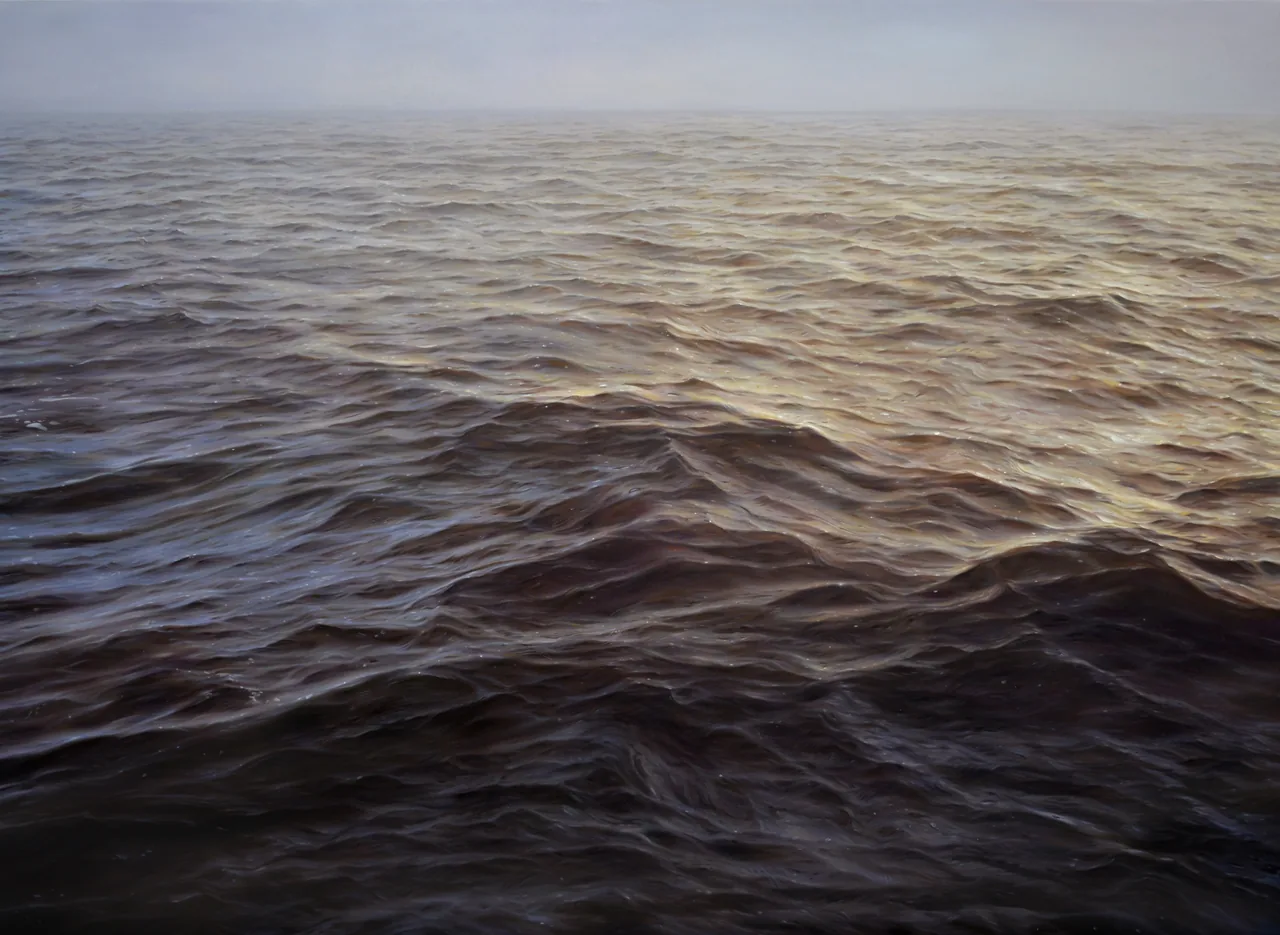 No One Is Waiting, Because You're Still Here, 2025, oil on canvas — painting by Luis Alberto Saldaña