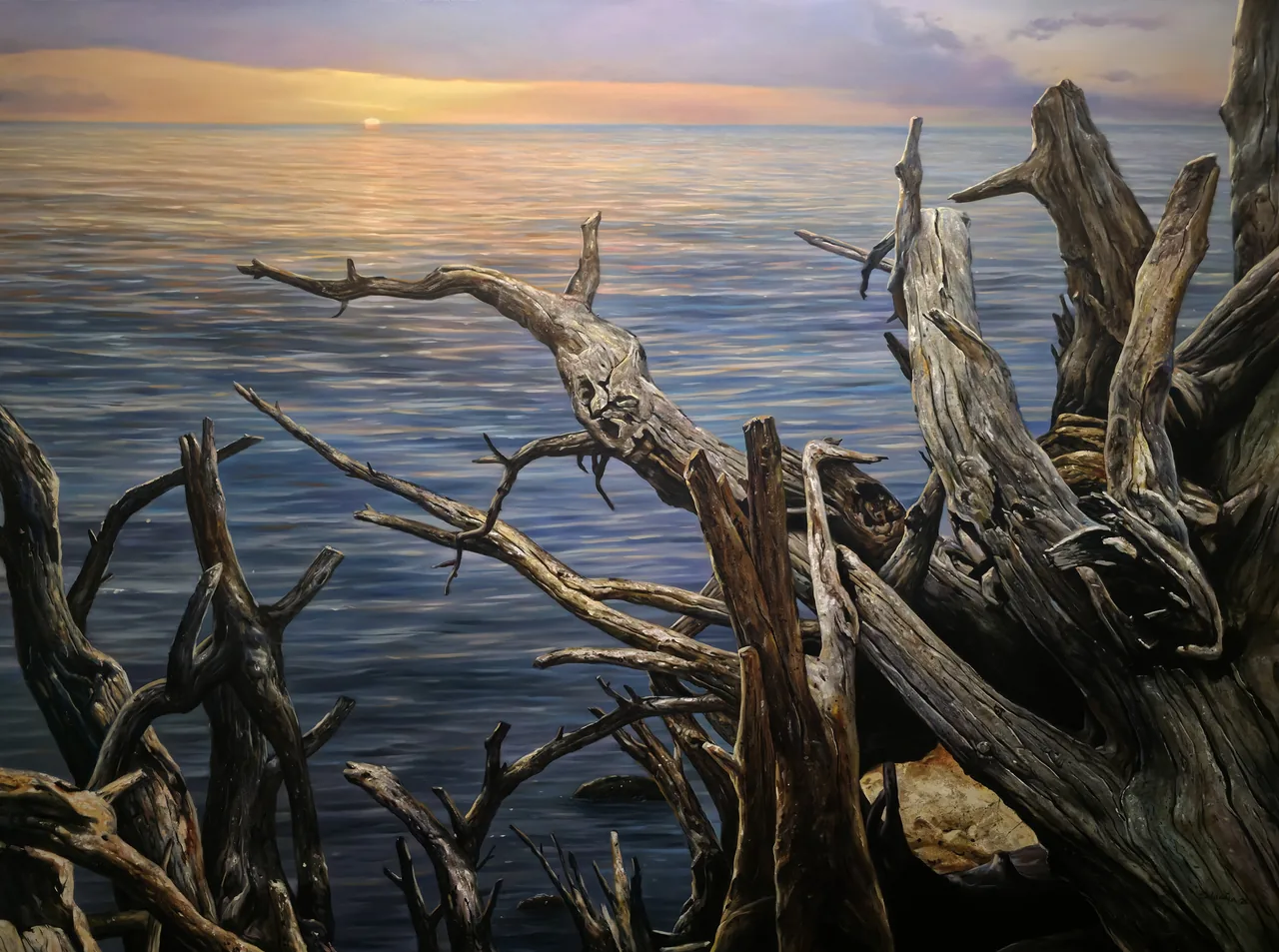 Sunset, 2025, oil on canvas — painting by Luis Alberto Saldaña