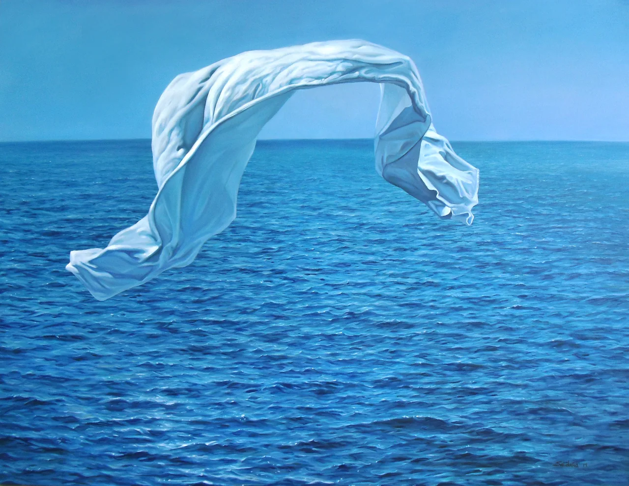 Wind, 2014, oil on canvas — painting by Luis Alberto Saldaña