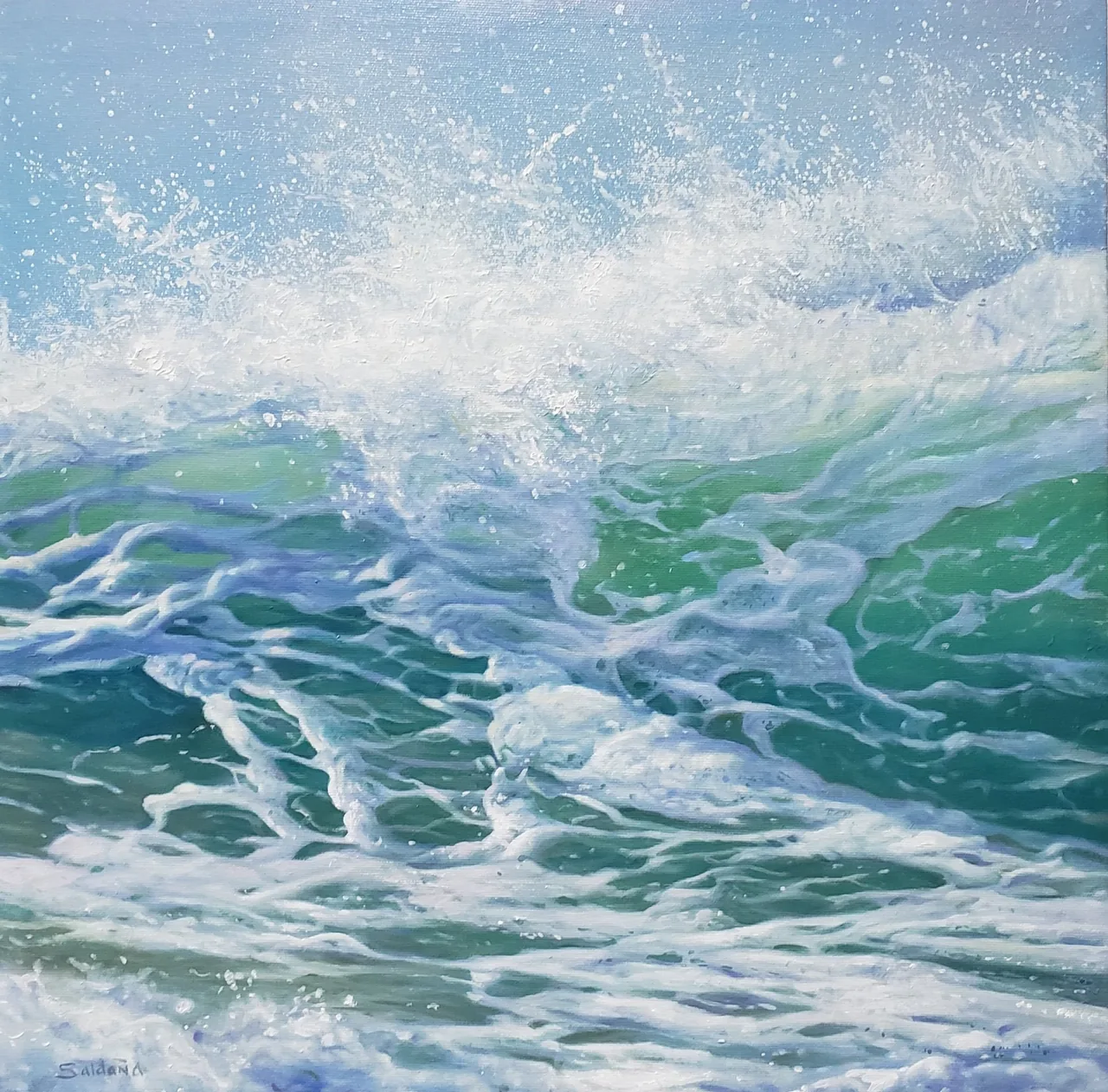 Waves III, 2022, oil on canvas — painting by Luis Alberto Saldaña