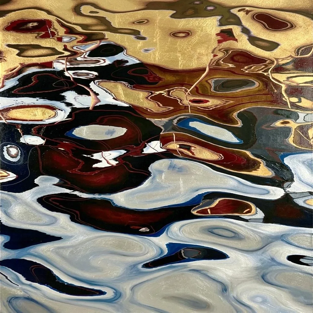 Untitled, 2026, oil and gold leaf on canvas — painting by Luis Alberto Saldaña