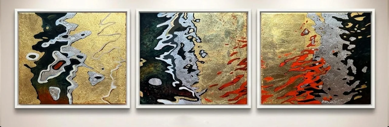 Untitled, 2026, oil and gold leaf on canvas — painting by Luis Alberto Saldaña