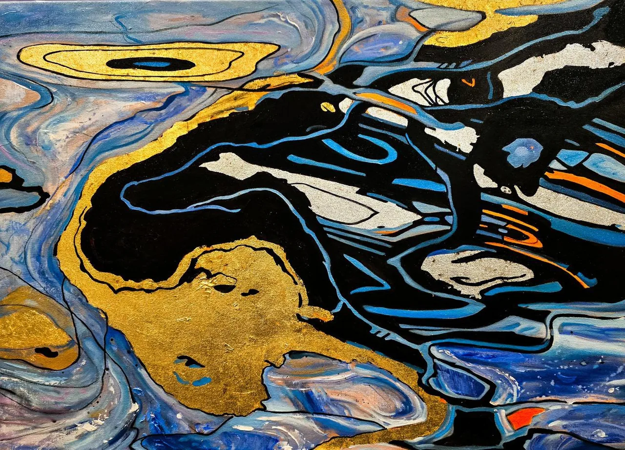 Untitled, 2026, oil and gold leaf on canvas — painting by Luis Alberto Saldaña