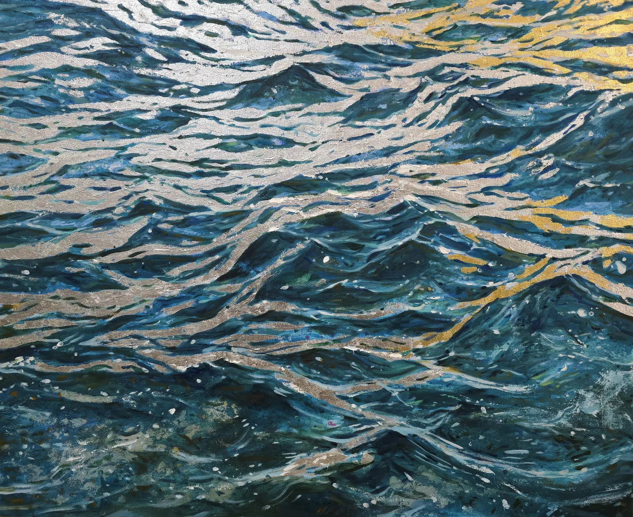Untitled, 2026, oil and gold leaf on canvas — painting by Luis Alberto Saldaña