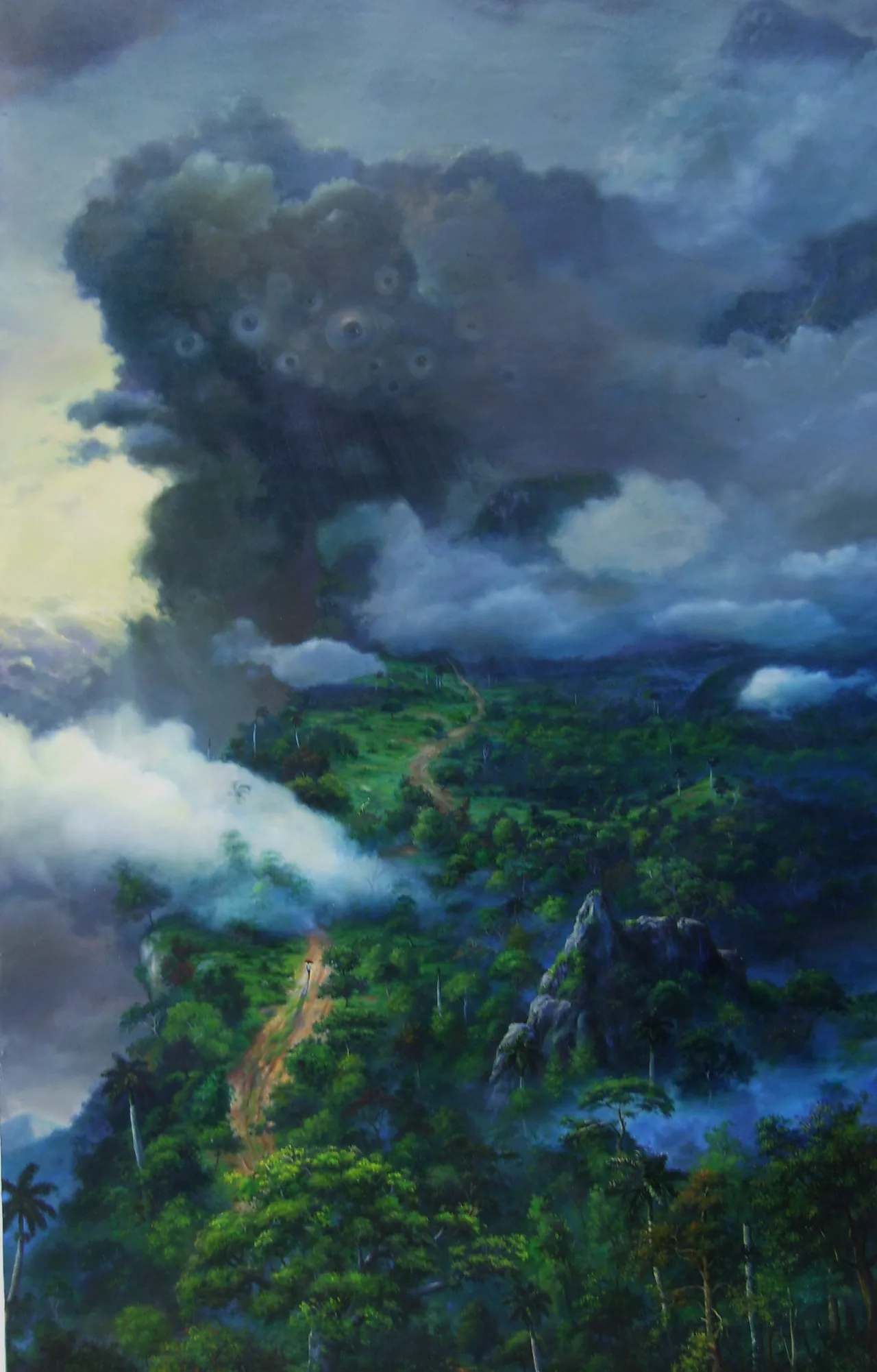 A Difficult Task, 2008–2011, oil on canvas — painting by Luis Alberto Saldaña