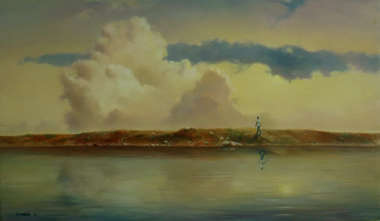 Without Looking Back, 2008–2011, oil on canvas — painting by Luis Alberto Saldaña