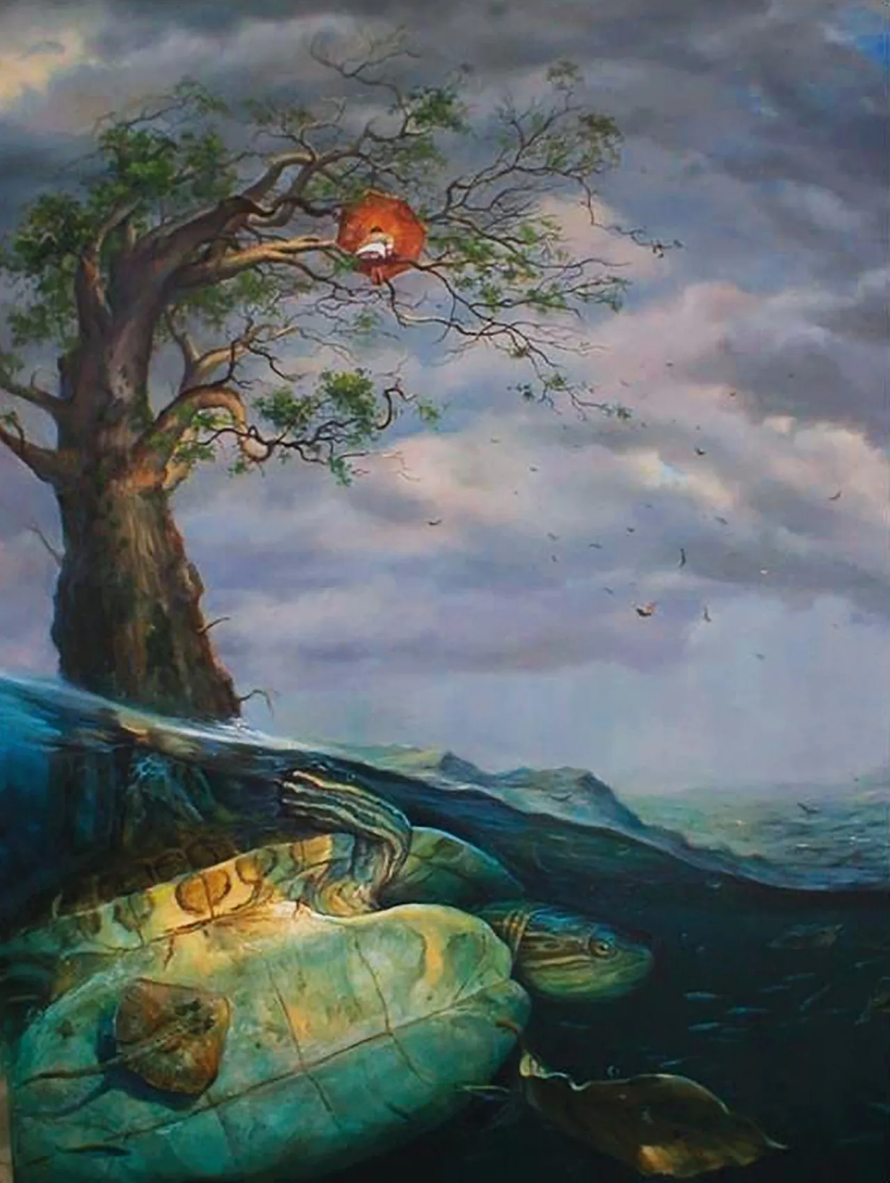 The Traveler, 2005–2006, oil on canvas — painting by Luis Alberto Saldaña